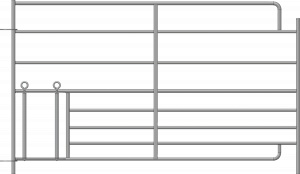 Steekfix hek XL met lammeren kruipgat 8 buizen, B=1,83m