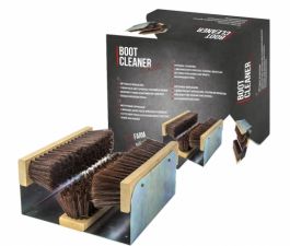 Voetenveger / schoenveger grijs of groen staand model met drie borstels