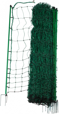 Pluimveenet, Dubbele pin, groen, 50 x 1,12 m (L x H)