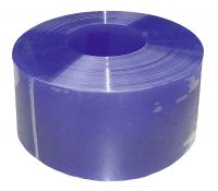 PVC-lamellen, 300 x 3 mm,blauw transparant, 50 m rol