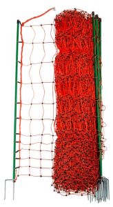 Pluimveenet, oranje, hoogte 112 cm, met dubbele pen, 50 m