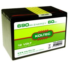 Batterij 12 Volt - 690 Wh 60 Ah, alkaline