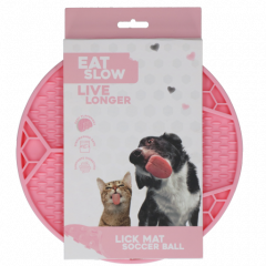 Eat Slow Live Longer Lick Mat Voetbal Roze
