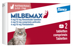 Milbemax Tabletten Kitten/Kat Klein R 0,5-2kg 2 tabl.