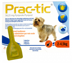 Prac-Tic Teken en vlooien druppels 2 tot 4,5 kg