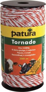Tornado kunststofdraad wit/oranje 200m