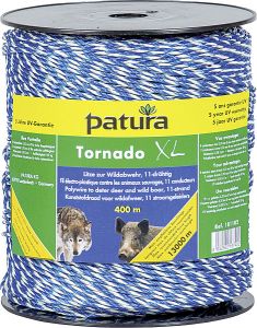 Tornado XL kunststofdraad blauw/wit 1000m