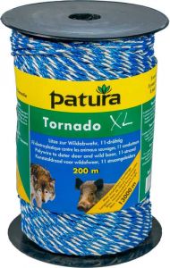 Tornado XL kunststofdraad  200m rol blauw/wit