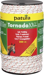 Tornado XXL cord, 200 m Rol 6 rvs 0,20 mm, 3 koper 0,30 mm, wit-rood