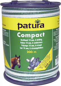 Compact lint 10mm wit/groen, 400 meter rol