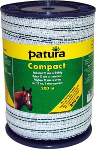 Compact lint 20 mm, wit/groen, 200 meter rol