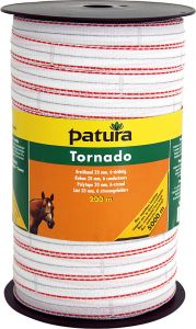 Tornado lint 20 mm wit/oranje 200 meter rol