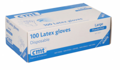 Handschoen CMT wit latex poedervrij maat XL (9-10)