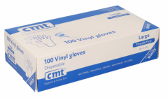 Handschoen CMT wit vinyl poedervrij maat L (8-9)