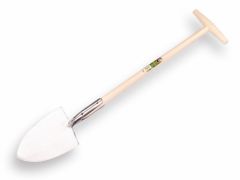 Boskoopse gesmede spade met steel en 25 cm brede hilt