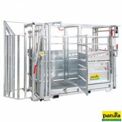 Behandelbox A6000 thermisch verzinkt schuifdeur, Vangkorf 2 vleugels Traploze nekfixatie