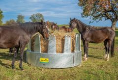 Ronde ruif voor paarden, 12 voederplaats bekleed plaatstaal zonder driepuntsophanging