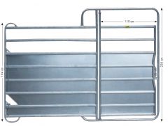 Paneel-8  Plus met Poort 3,00m, met plaatverkleding B= 3,00 m, H=2,20m vz