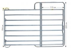 Paneel-8 met poort 3,00 m zonde plaatverkleding Breedte 3,00 m, hoogte=2,20 m