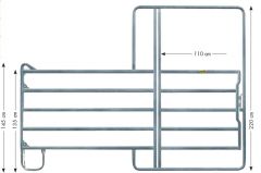 Pony paneelhek met poort 2,40 x 2,20 mtr.