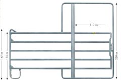 Ponypaneel met poort 3,00 m, h=2,20 m vz