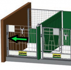 Wandprofiel (voorkant) bij groene Patura kalverbox