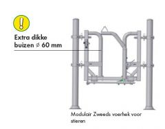 Zweeds voerhek met 1 voerplaats voor stieren, 93 cm