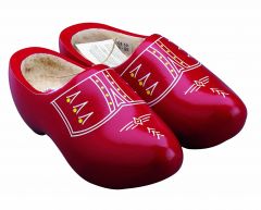 Klomp rood geverfd 23cm mt 36