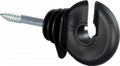 Ringisolator Compact met houtdraad, zwart, incl. inschroefhulp