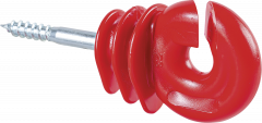 Kwaliteits ringisolator met houtschroef, rood, 6 mm (25 stuk/pak)