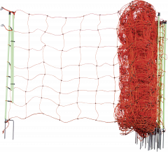 Schrikdraadnet plus/minus 120 cm hoog, met duppele punt, 50 m