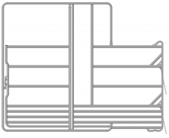 Veiligheidspaneel-paarden met Poort en 1x voerplaats lengte 3,60 m, hoogte 2,40 m