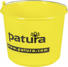 Kunststof emmer, 12 l geel met PATURA Logo