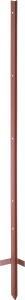 Hoekstaalpaal 3 mm, gelakt, 1,50 m,met gelaste intrap (10 stuks.), rood