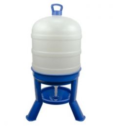 Pluimvee drinktoren 20 liter blauw met sifon op pootjes