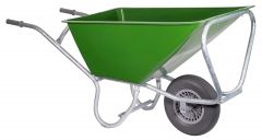 Groene stalkruiwagen 160 liter met luchtband