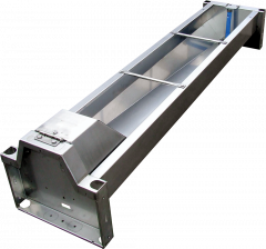 Snelafvoer-Drinkbak 190cm, 130l, r.v.s. Mod.6219 voor wandbevestiging inclusief Stophouder