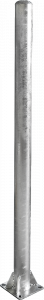 Paal d= 102 x 4mm, L=1,95 m, bodemplaat  rvs