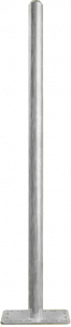 Paal 76 mm x 3,6mm wanddikte , L=1,35m, bodemplaat rvs