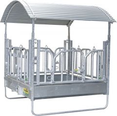 Professionele vierkante ruif met zweeds voerhek, 2,00 x 2,05 m