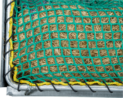 Frame voor voerbesparend net naar vierkante ruif met veiligheidspalissade voerhek, 8 voerplaatsen