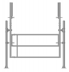 Verstelbaar draaihek, montagelengte 2,65- 4,10 mtr, hoogte 2 mtr