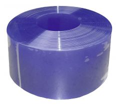 PVC-lamellen, 300 x 3 mm, blauw transparant, 25 m rol