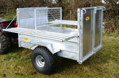 Offroad kleinvee aanhanger, quad trailer met afklapbare zijkanten