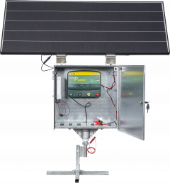 Patura P6000 met veiligheidsbox Maxi,200 W zonnepaneel,aardpen en stabiliseringsvoet