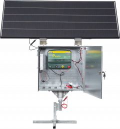 P6000 met veiligheidsbox XL, 200 W zonenpanel met houder, aardpen en Stabilisatievoet