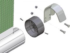 J-sluitklem met schokbreker voor rolpoorten en snellooppoort  (set) voor 100 mm Buis