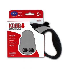 Kong Retractable Leash Terrain Grey Medium 5m (30 kg)