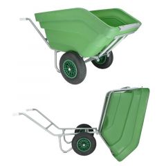 Fort volume kiepkruiwagen 300 liter met 2 wielen, GROEN