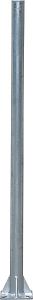 Paal 60x60x3 mm, L= 1,5 m rvs met Bodemplaat 200x200x8 mm wanddikte 3mm